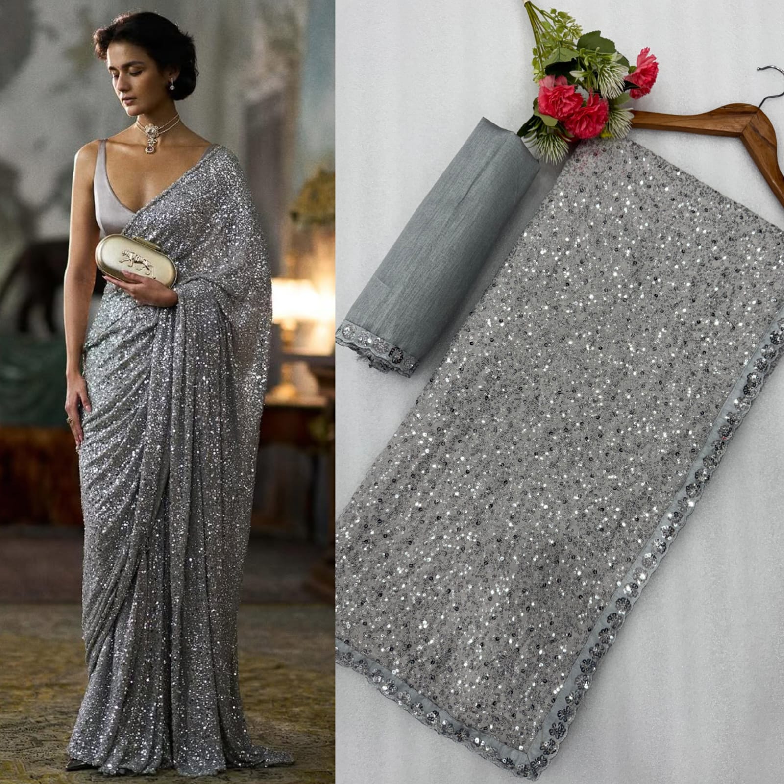 Ishanika Sequins Saree